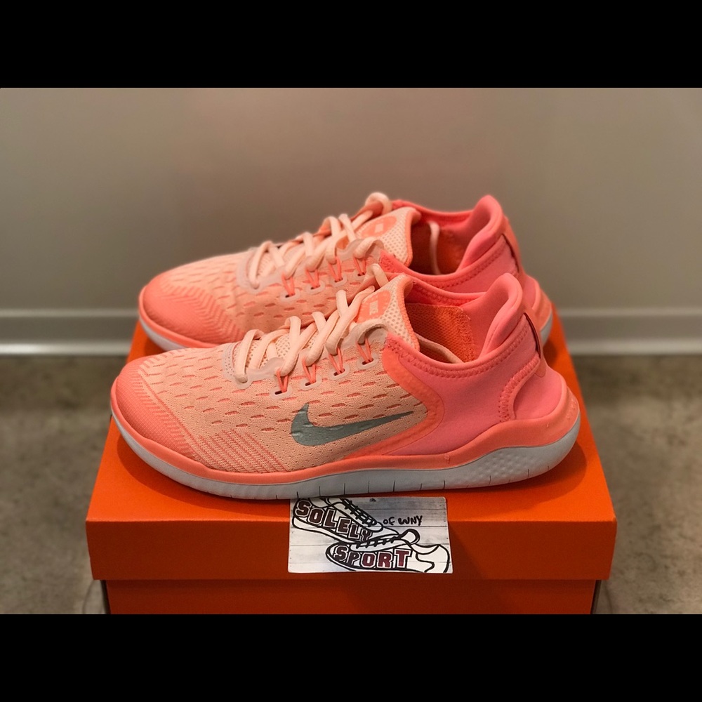 NEW Nike Free RN 2018 Flyknit Running Shoes Pink - Picture 3 of 8